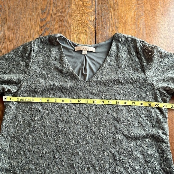 Motto Floral Lace Top Green Sheer Lined Three Quarter Sleeves Size XL - Picture 9 of 14